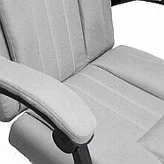 Офісне крісло BOSS KO22SZ Premium з підніжкою, Сіре комп'ютерне крісло, фото 8