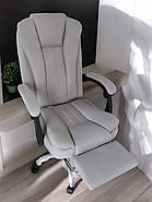 Офісне крісло BOSS KO22SZ Premium з підніжкою, Сіре комп'ютерне крісло, фото 9