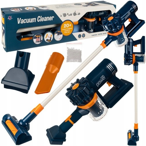 Дитячий вертикальний пилосос Iso Trade 23544 — синьо-білий з 3 насадками, фото 1