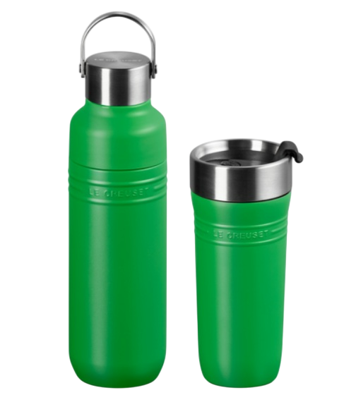 Набір із термокружки та пляшки для води Le Creuset On The Go Bamboo Green