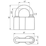 Замок навісний ASPECT ЗН-А-80 6 кл. (К), фото 3