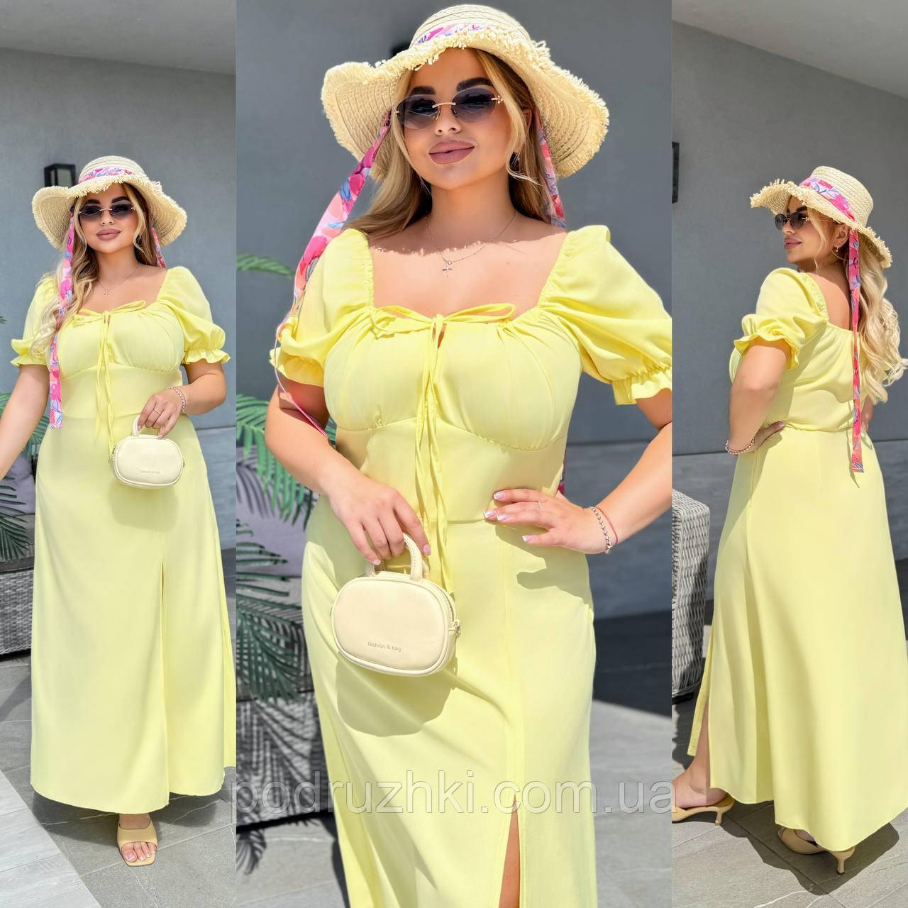 Жіноча літня сукня з розрізом Тканина: софт Розмір: 48, 50, 52, 54, 56, фото 1