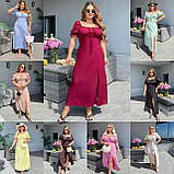 Жіноча літня сукня з розрізом Тканина: софт Розмір: 48, 50, 52, 54, 56, фото 2