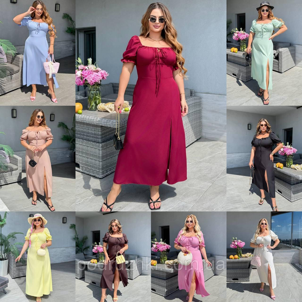 Жіноча літня сукня з розрізом Тканина: софт Розмір: 48, 50, 52, 54, 56, фото 1