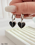 Набір сережки та кольє Серце, фото 4