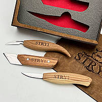 Набір ножів для різьблення по дереву STRYI Start для вирізання фігурок 3 шт, фото 3