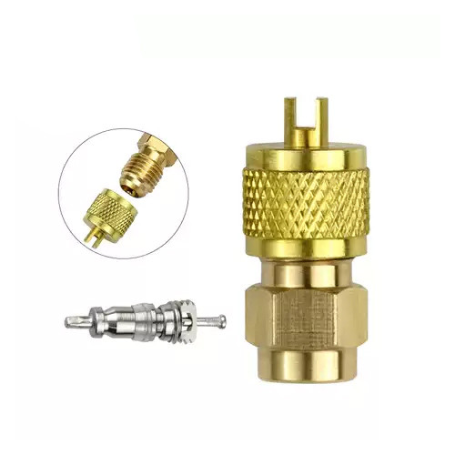 Фтористий перехідник з голковим клапаном типу Шредер, латунь