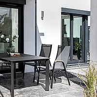Стильне крісло з підлокітниками для саду та тераси Cirrus антрацитове KETTLER