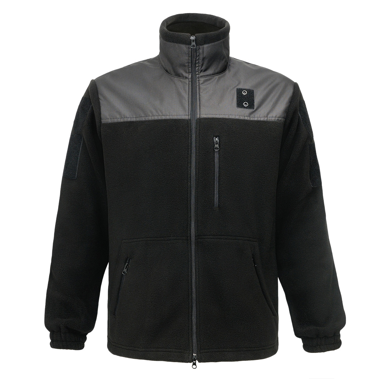 Тактична флісова кофта SARMAT BLACK winter frost  340 гр/м чорна WinTac
