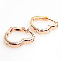 Сережки Xuping лимонна позолота «Контур серця з цирконами» (Медичне золото) 524259