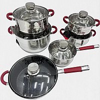 Набір посуду із нержавіючої сталі 12 предметів Zepline ZP-115