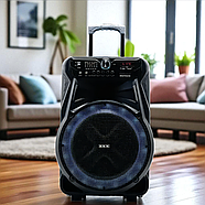 Акустична колонка на колесах 600 Вт з 15-дюймовим динаміком та радіомікрофоном ZXX-7272, фото 5