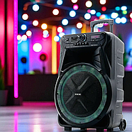 Акустична колонка на колесах 600 Вт з 15-дюймовим динаміком та радіомікрофоном ZXX-7272, фото 2