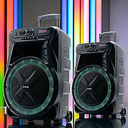 Акустична колонка на колесах 600 Вт з 15-дюймовим динаміком та радіомікрофоном ZXX-7272, фото 4