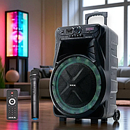 Акустична колонка на колесах 600 Вт з 15-дюймовим динаміком та радіомікрофоном ZXX-7272, фото 7