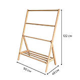 Вішалка стійк для рушників дерев'яна з полицею для зберігання (9184), фото 2