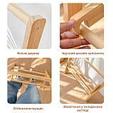 Вішалка стійк для рушників дерев'яна з полицею для зберігання (9184), фото 4