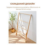 Вішалка стійк для рушників дерев'яна з полицею для зберігання (9184), фото 5