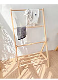 Вішалка стійк для рушників дерев'яна з полицею для зберігання (9184), фото 8