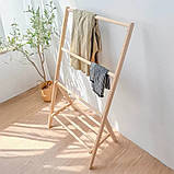 Вішалка стійк для рушників дерев'яна з полицею для зберігання (9184), фото 9