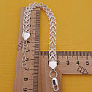 Широкий срібний браслет жіночий подвійний струмок. Жіночий срібний браслет регульована довжина 17 - 20 см, фото 5