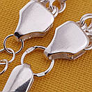 Широкий срібний браслет жіночий подвійний струмок. Жіночий срібний браслет регульована довжина 17 - 20 см, фото 10
