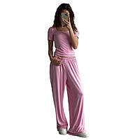 Костюм жіночий (топ і палаццо) віскоза Туреччина BAS-2373 (42 - 46 р) Барбі