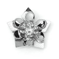 Капелюшки для намистин Finding Обіймач квітка Сталистий 17 мм x 16 мм