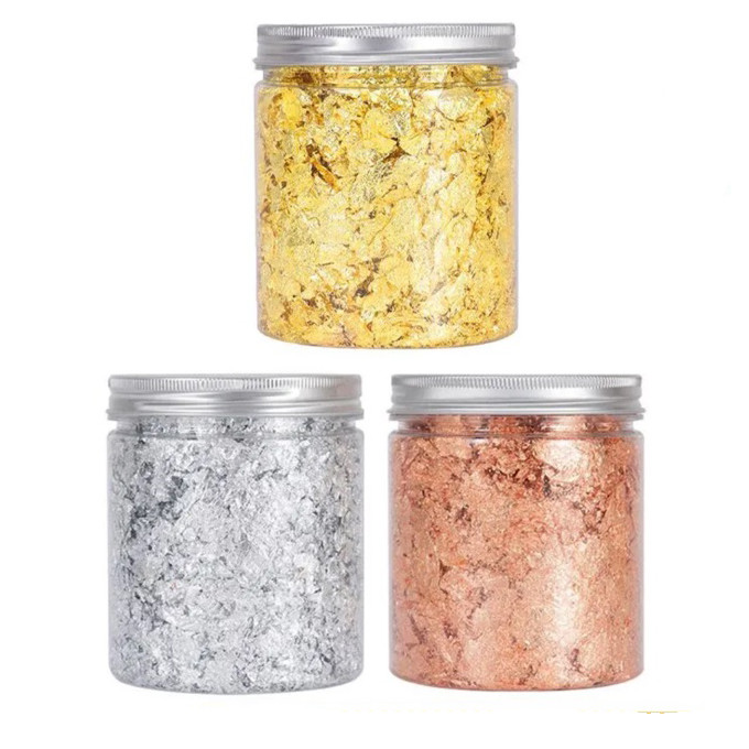 Поталь Art Potal Набір 3 шт Золото, Срібло, Бронза Декор, Посипання для нігтів (00110), фото 1