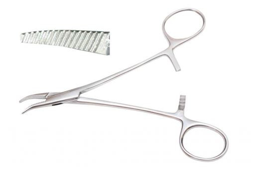 Затискач нейрохірургічний, вигнутий, 145 мм., фото 1