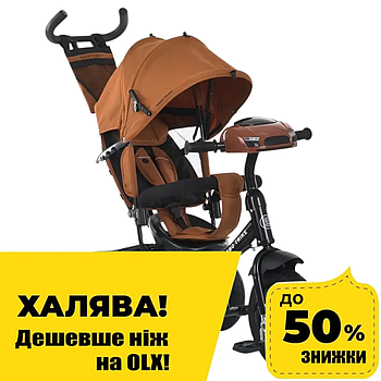 Велосипед триколісний дитячий з батьківською ручкою TURBO TRIKE MT 1006-11 Помаранчевий