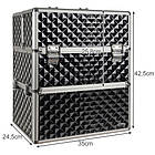 Косметичний кейс‑органайзер Soulima 22529 XL — великий, із замком та знімним дном, фото 3