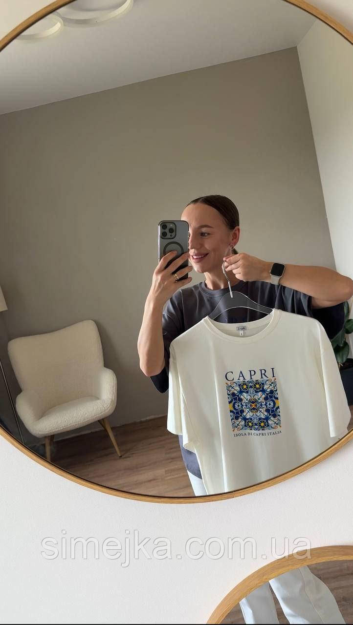 Футболка Oversize принт Capri, фото 1