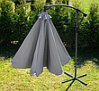 Садова розкладна парасоля Funfit Garden (діаметр - 3 метри) з боковою стійкою, Сіра, фото 8