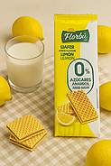 Вафлі з лимонним кремом без цукру Florbu 0% 150г. Іспанія, фото 3