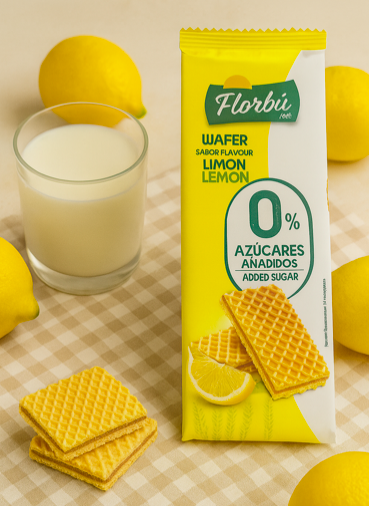 Вафлі з лимонним кремом без цукру Florbu 0% 150г. Іспанія, фото 1