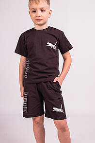 Комплект підлітковий футболка та шорти для хлопчика Спорт стрейч-кулір