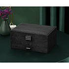 Органайзер‑шкатулка Soulima 22262 — чорний клатч‑кейc для прикрас з ключем, фото 4