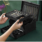 Органайзер‑шкатулка Soulima 22262 — чорний клатч‑кейc для прикрас з ключем, фото 7