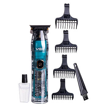 Тример для стрижки акумуляторний з 4 насадками Зелений VGR V-961