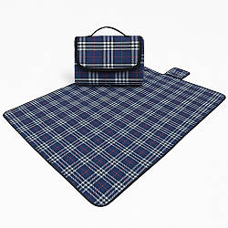 Водонепроникний килимок для пікніка 180x150см, B02, Синій Плед-сумка на пляж / Покривало на природу