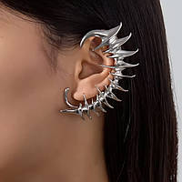 Сережка кафф без прокола на ухо обманка клипса в готическом стиле панк рок готика