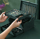 Органайзер‑шкатулка Soulima 21954 — чорний клатч‑кейc для прикрас з ключем, фото 8