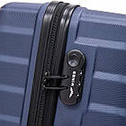 Надійна валіза із замком пластикова Wings PEAFOWL 97 л на колесах, розмір L, висувна ручка, колір рожевий, фото 6