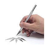 Ніж макетний (скальпель) для дизайнерських робіт WORISON + 5 лез, фото 4