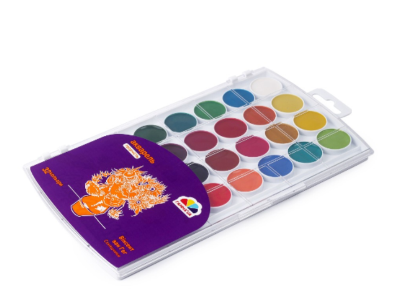 Фарби акварельні, 32 кольори, з пензликом, Гамма "Творчість" 400124, фото 1