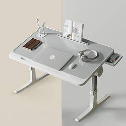 Стіл трансформер для ноутбука з USB / Столик надліжковий / Стіл для ноутбука / Портативний столик