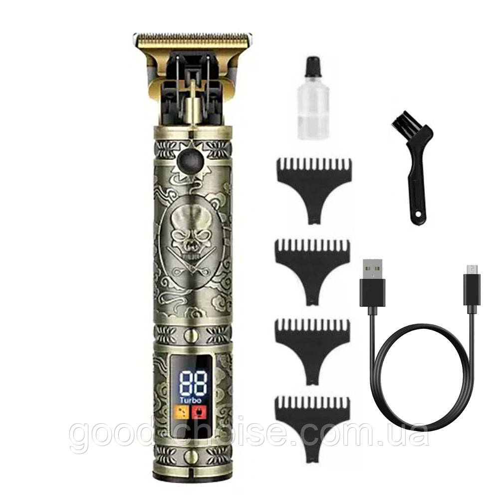 Машинка для стрижки волосся і бороди, 4 насадки, USB, LB-66003 / Акумуляторний тример для бороди і вусів