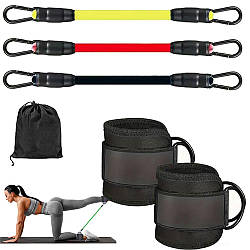 Набір еспандерів для фітнесу 3шт, "Тріумф" / Гумки-еспандери для тренувань / Еспандери-гумки для ніг