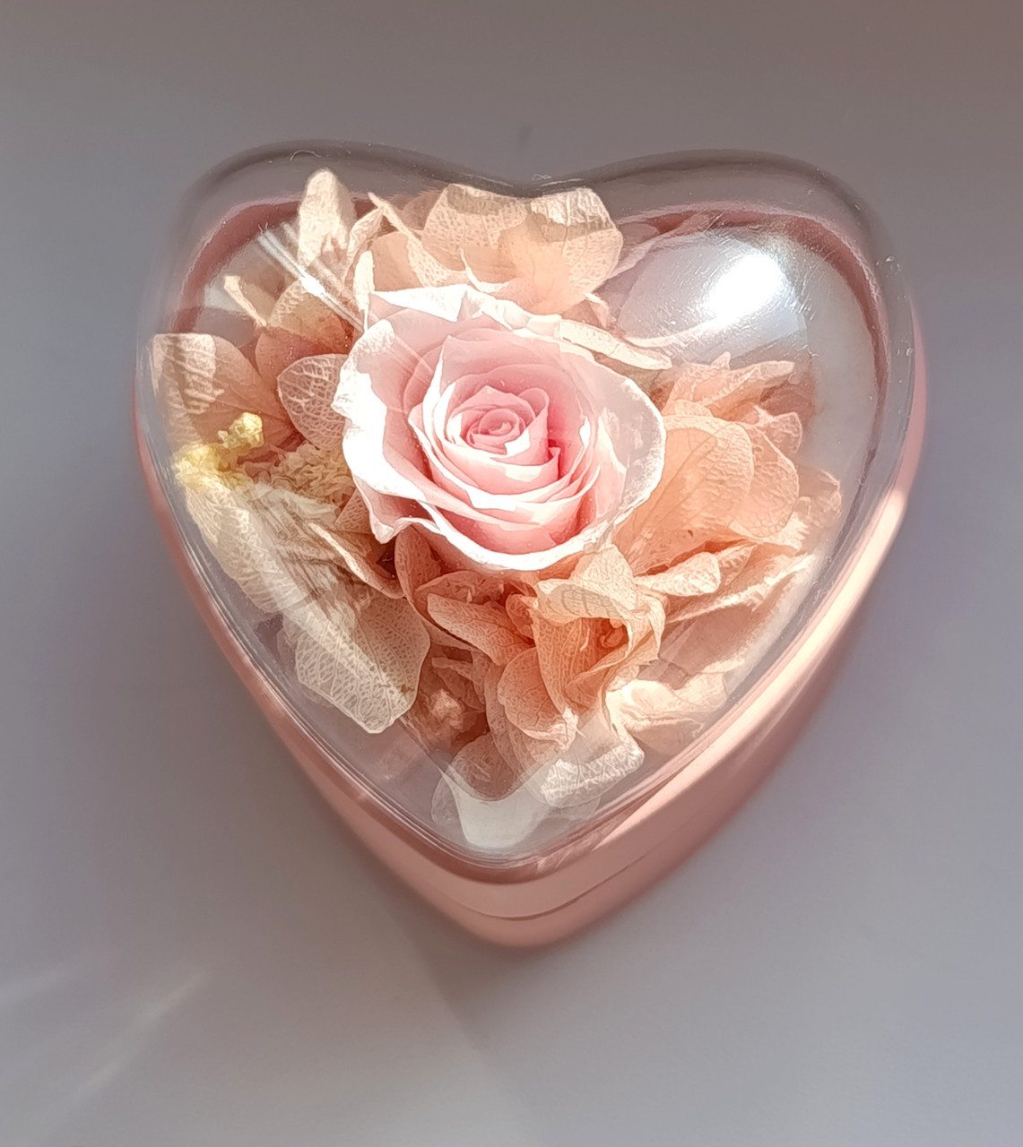 Футляр для каблучки "Серце з трояндою" рожевий, фото 1